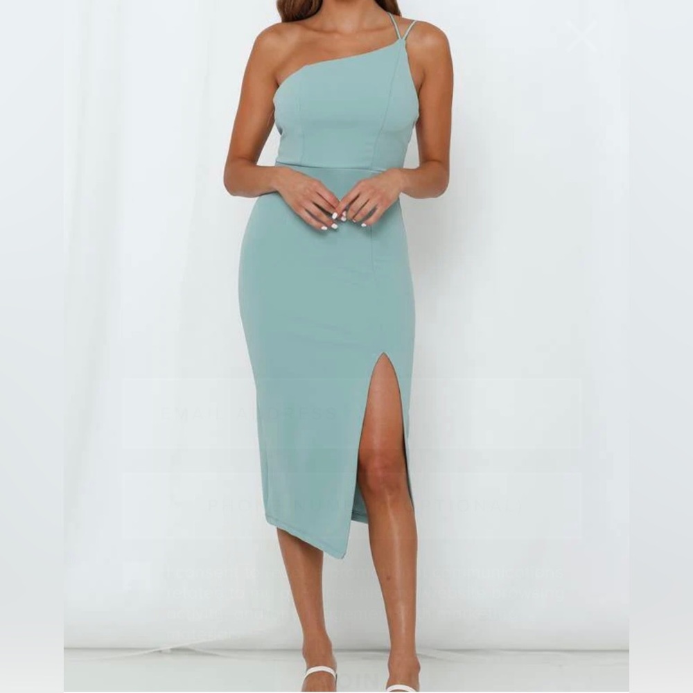 Hello Molly Sage Midi Open Back Dress